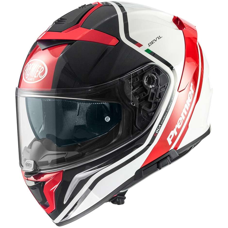 Premier Integral Motorcycle Helmet DEVIL PH2 White Red