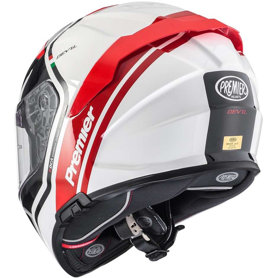 Premier Integral Motorcycle Helmet DEVIL PH2 White Red