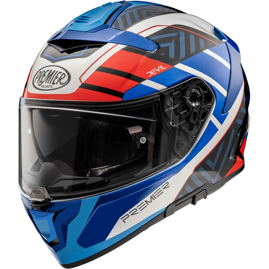 Premier Integral Motorcycle Helmet DEVIL SZ 13 White Blue Red