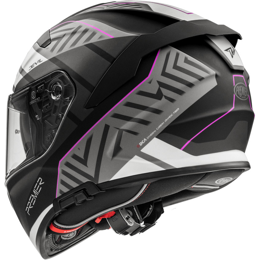 Premier Integral Motorcycle Helmet DEVIL SZ 18 BM Matt Black Pink