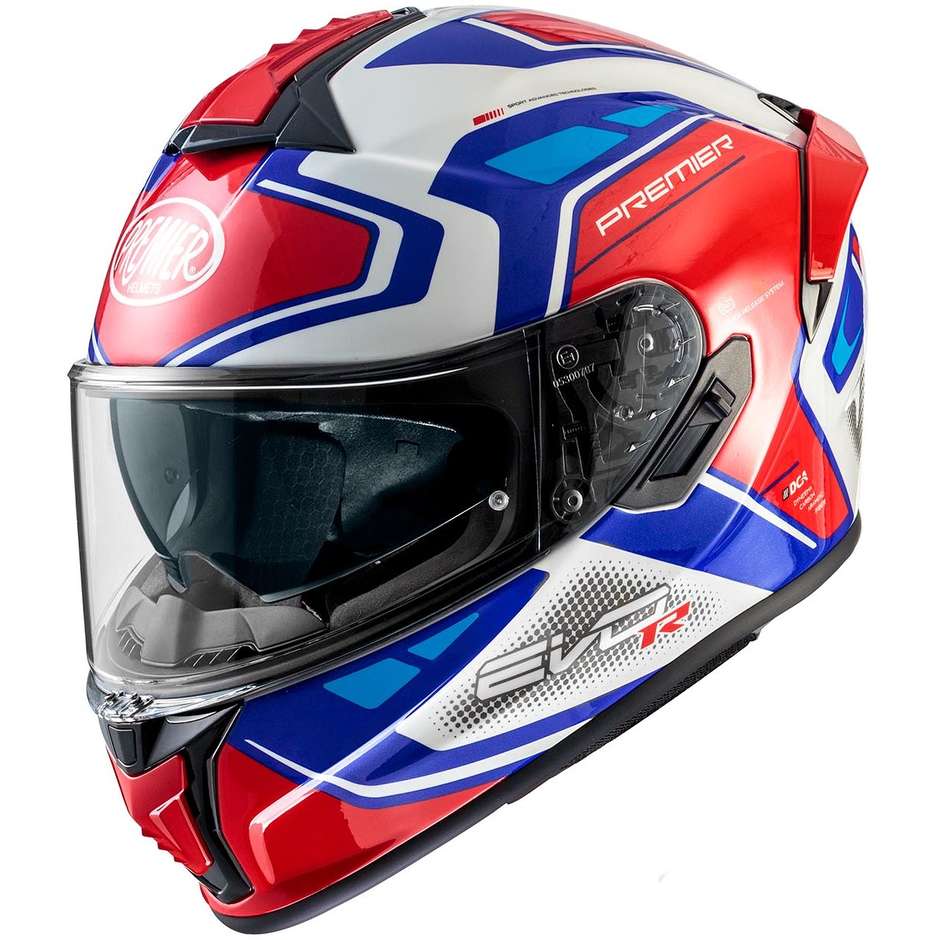 Premier Integral Motorcycle Helmet EVOLUTION RR13 White Red Blue