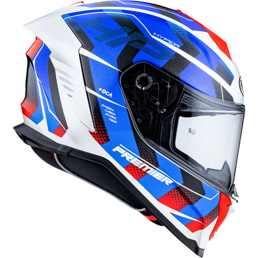 Premier Integral Motorcycle Helmet HYPER HP12 White Blue Red