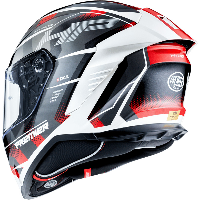 Premier Integral Motorcycle Helmet HYPER HP2 White Red