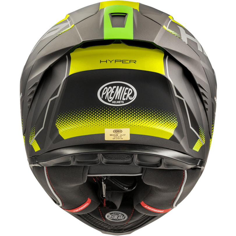 Premier Integral Motorcycle Helmet HYPER HP6 BM Matt Black Green Yellow