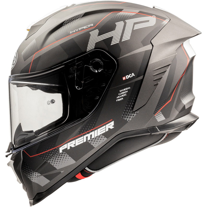 Premier Integral Motorcycle Helmet HYPER HP92 BM Black Red Matt