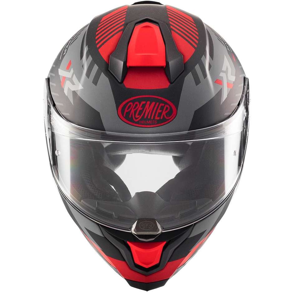 Premier Integral Motorcycle Helmet HYPER XR92BM Gray Red Matt