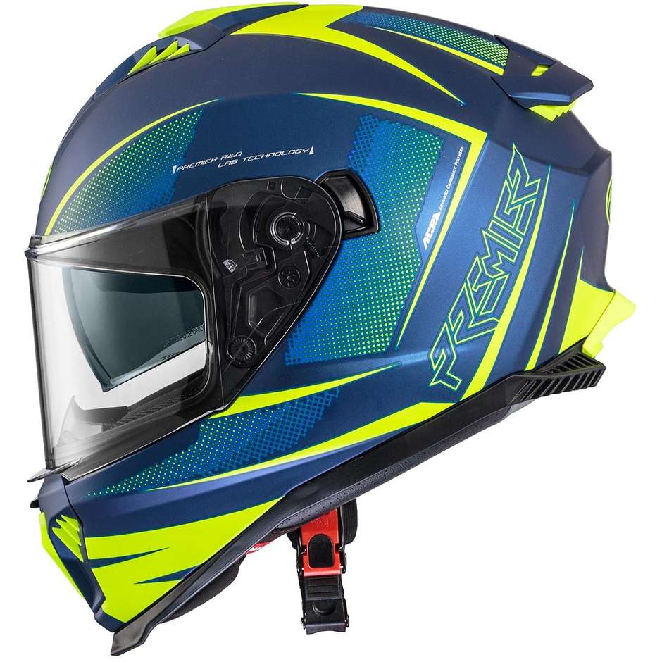 Premier Integral Motorcycle Helmet TYPHOON FR12BM Matt Blue Yellow