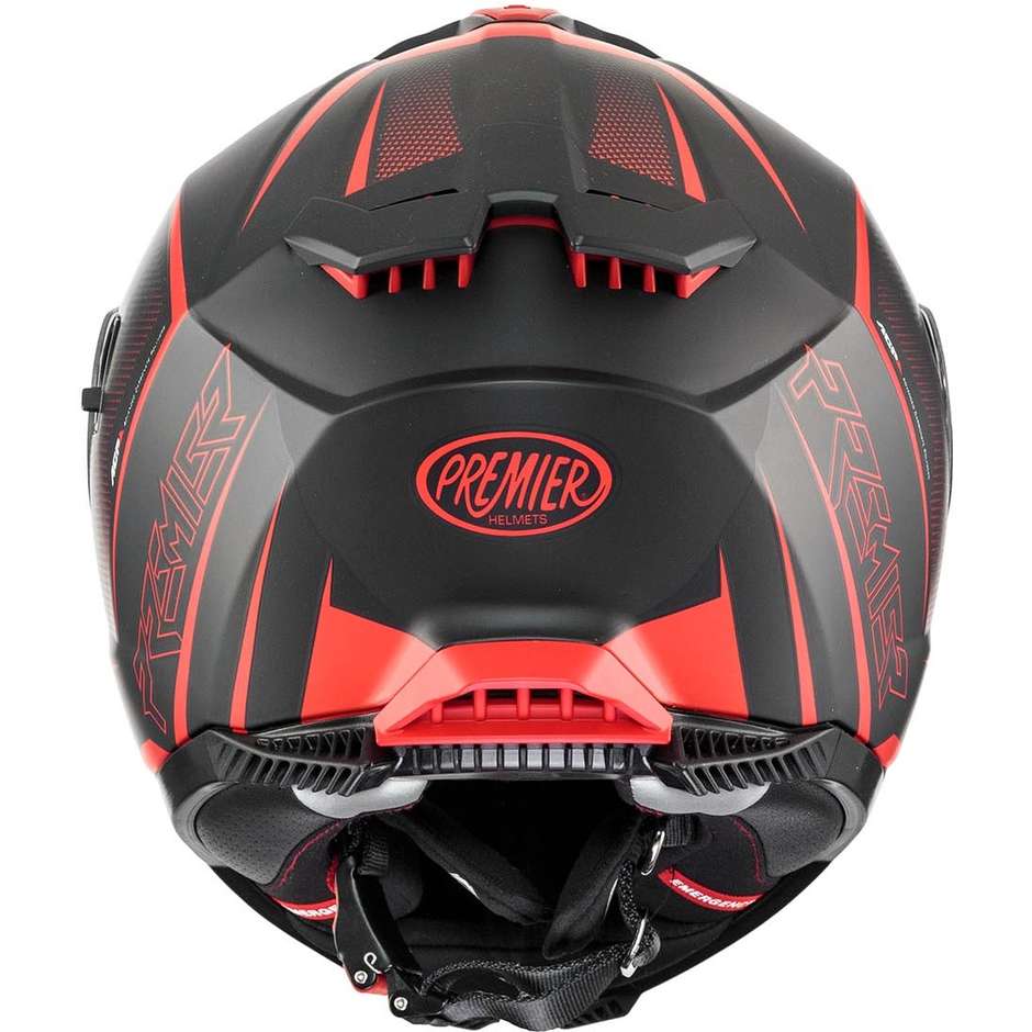 Premier Integral Motorcycle Helmet TYPHOON FR92BM Matt Black Red