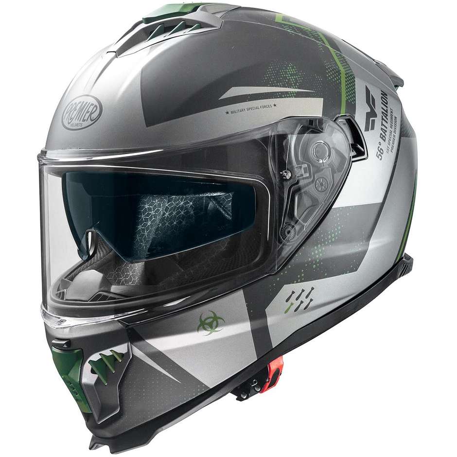 Premier Integral Motorradhelm TYPHOON BA MILY BM Matt Grau Gelb