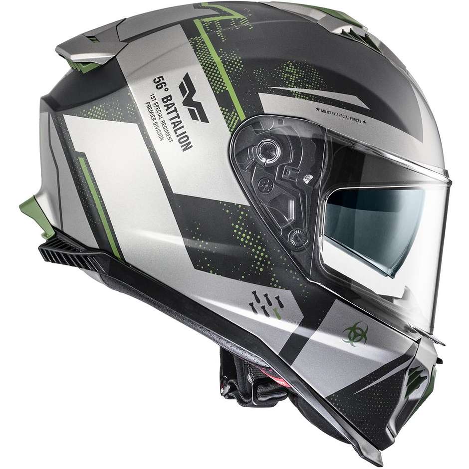 Premier Integral Motorradhelm TYPHOON BA MILY BM Matt Grau Gelb