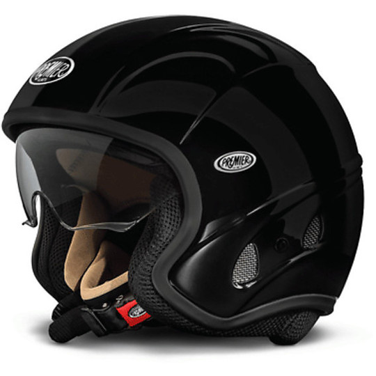 Premier Jet Motorcycle Helmet Free Visor Evo Integrated Glossy Black