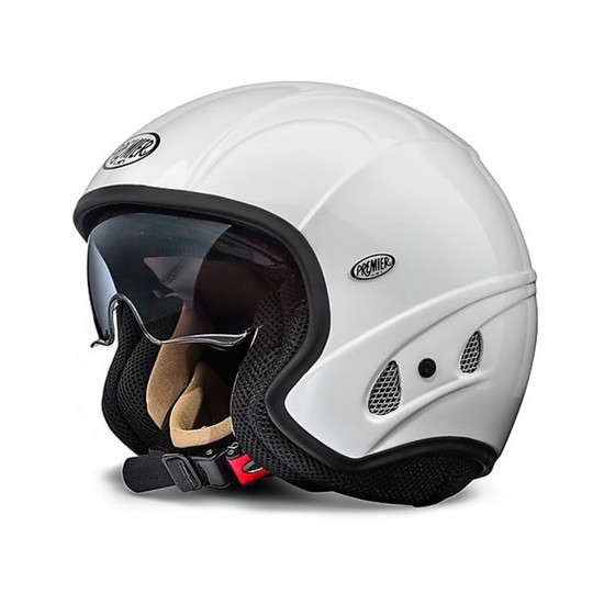 Premier Jet Motorcycle Helmet Free Visor Evo Integrated Glossy White