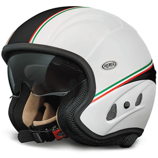 Premier Jet Motorcycle Helmet Free Visor Evo Integrated White Italy