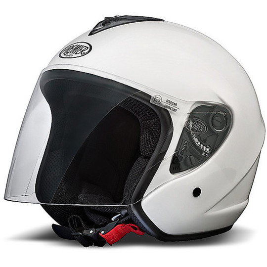 Premier Jet Motorcycle Helmet With Visor Eos White Gloss Long