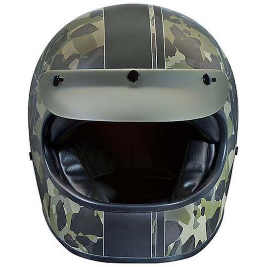 Premier Trophy Integral Motorcycle Helmet 70's Style Mono PK Camouflage