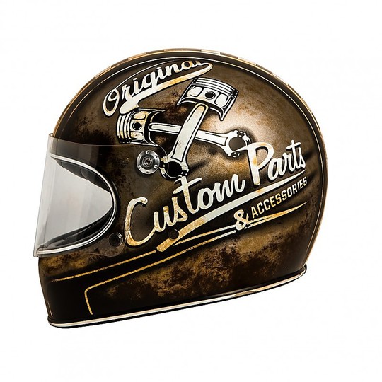 Premier Trophy Integral Motorcycle Helmet 70s Style OP 9 BM Matt