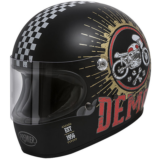 Premier Trophy Moto Helmet 70s Style Speed ​​Demon 9 BM