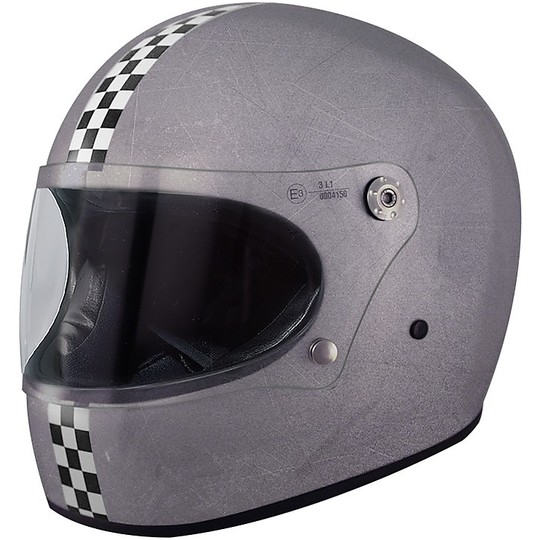 Premier Trophy Style Integral Motorcycle Helmet 70s CK Old Style Silver