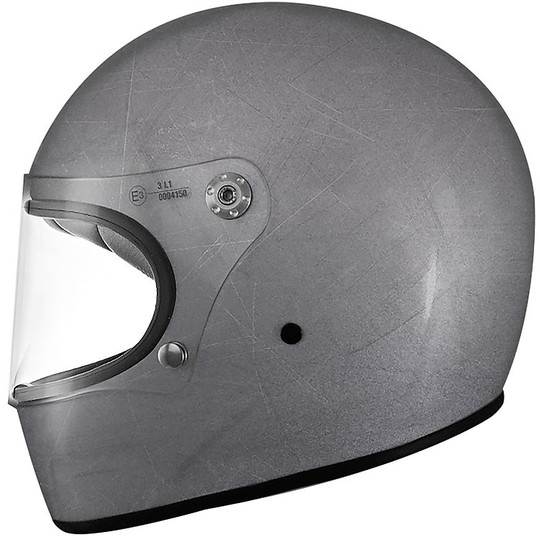 Premier Trophy Style Integral Motorcycle Helmet 70s CK Old Style Silver
