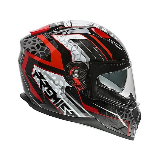 Premier VYRUS EM92 Integral Motorcycle Helmet Black White Red