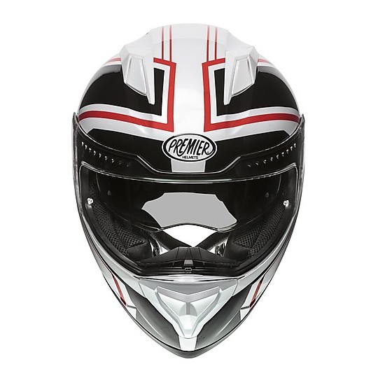Premier VYRUS ND2 Full Face Motorcycle Helmet White Black Red