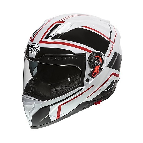 Premier VYRUS ND2 Full Face Motorcycle Helmet White Black Red