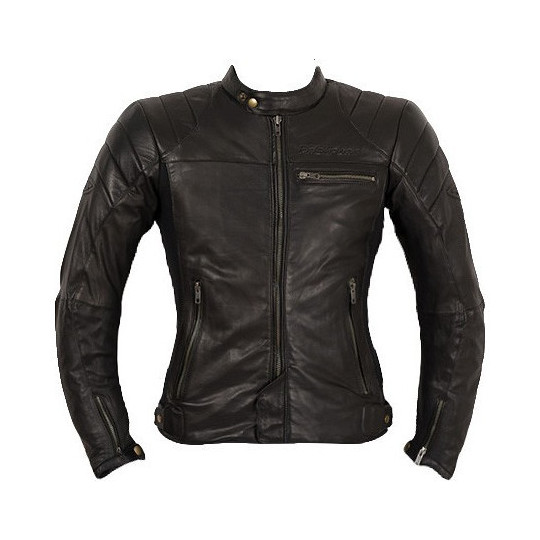 Prexport Ghost Lady Black Genuine Leather Woman Motorcycle Jacket
