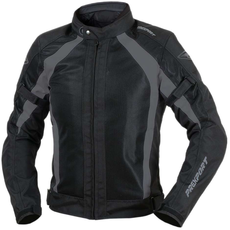 Prexport Sahara Black Perforated Moto Jacket Titanium Black