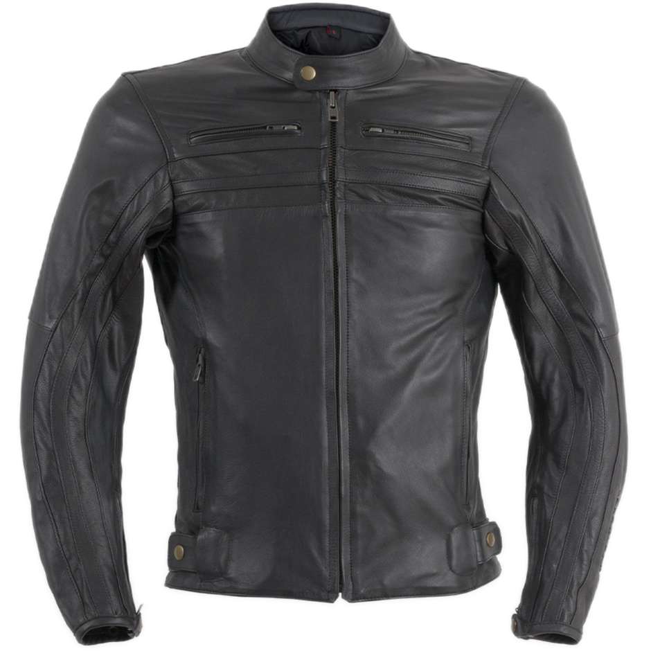 Prexport SHADOW Black Genuine Leather Motorcycle Jacket