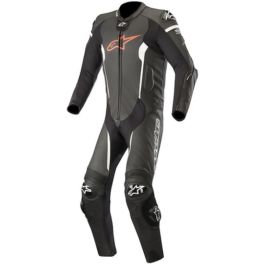 Professional Alpinestars Leather Suit MISSILE Tech Air Black Red Fluo White