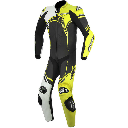 Professional Alpinestars overalls Moto Gp Plus Black White Black Fluorescent Yellow