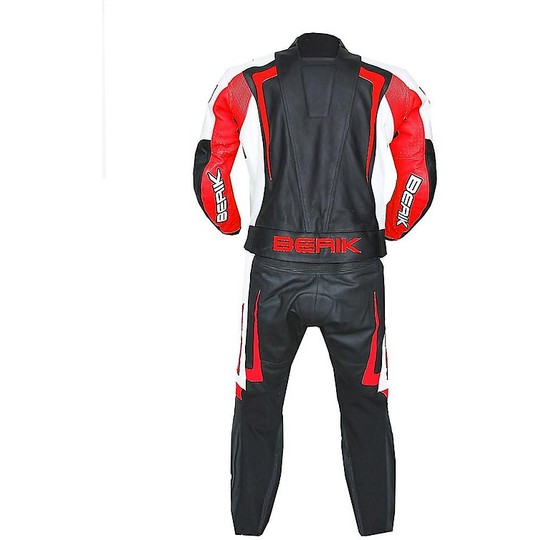 Professional Divisible Leather Motorcycle Suit 2 Pieces Berik 2.0 White Black Red