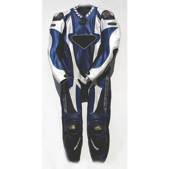 Professional Leather Motorcycle Overalls Spyke TTitanium Black Blue Shield For Sale Online