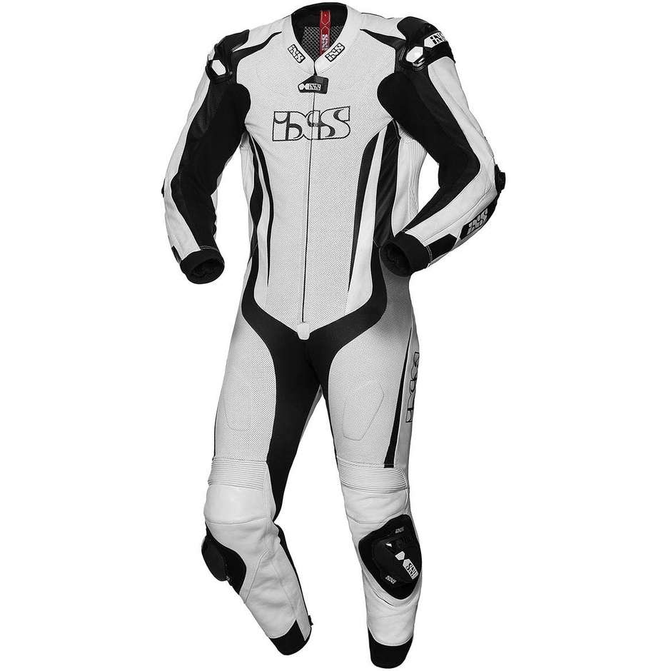 Professional Leather Motorcycle Suit 1pc. Ixs RS-1000 White Black
