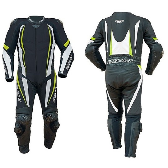 Professional Motorcycle Leather Full Suit Prexport Misano Black Yellow