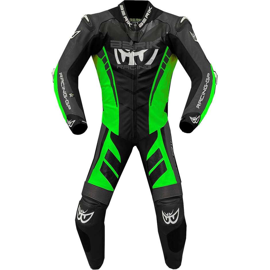 Professional Motorcycle Leather Suit Berik 2.0 Ls1-171334SP Valencia Black Green Fluo