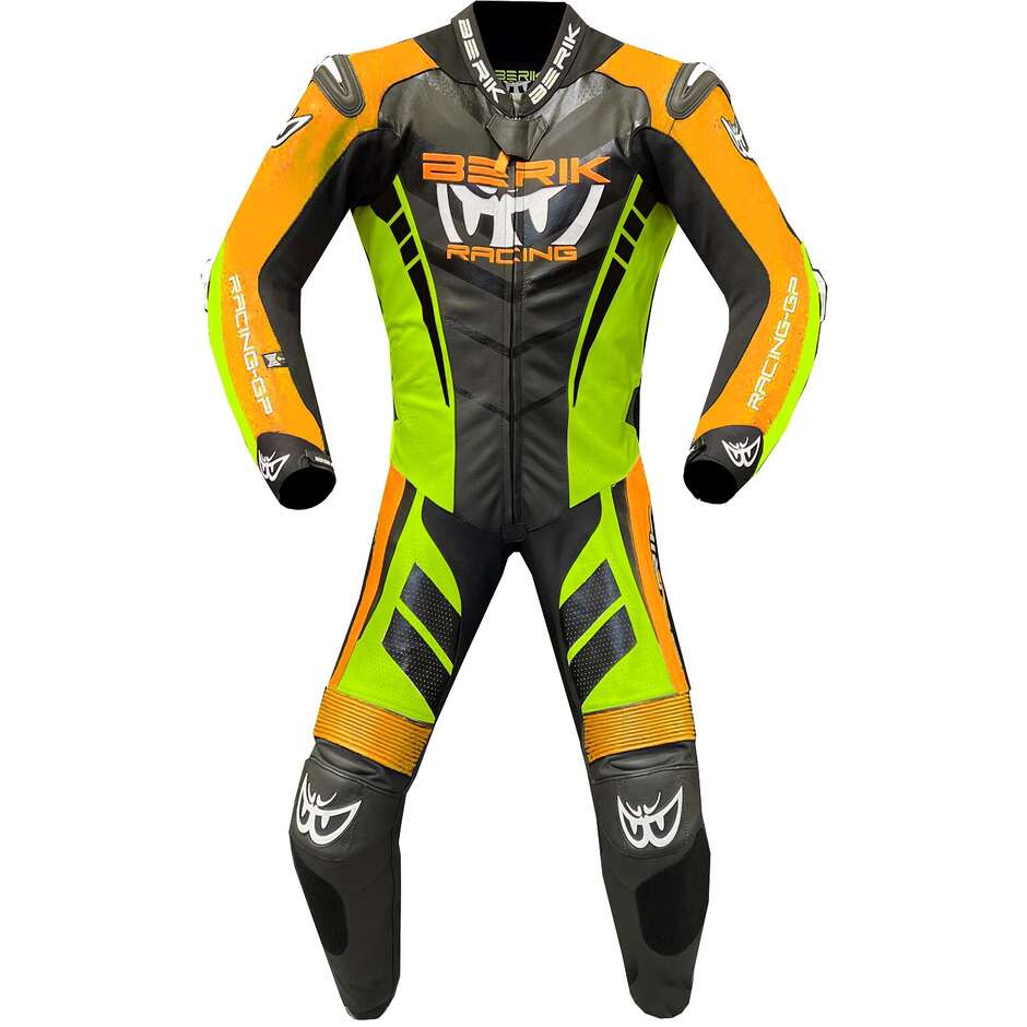 Professional Motorcycle Leather Suit Berik 2.0 Ls1-171334SP Valencia Black Orange Fluo Yellow