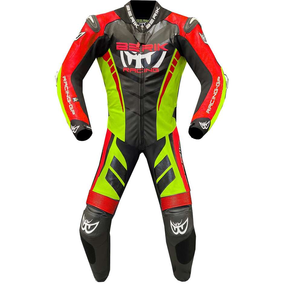 Professional Motorcycle Leather Suit Berik 2.0 Ls1-171334SP Valencia Black Red Yellow Fluo