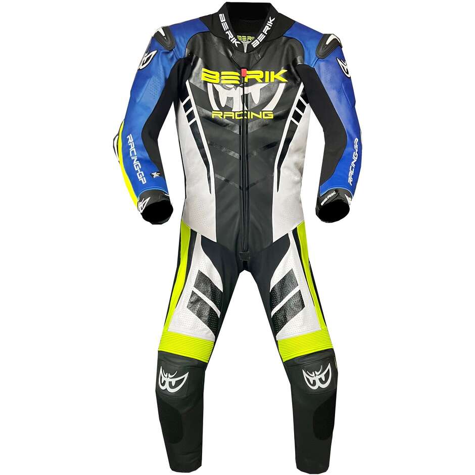 Professional Motorcycle Leather Suit Berik 2.0 Ls1-171334SP Valencia Black White Yellow Fluo Blue