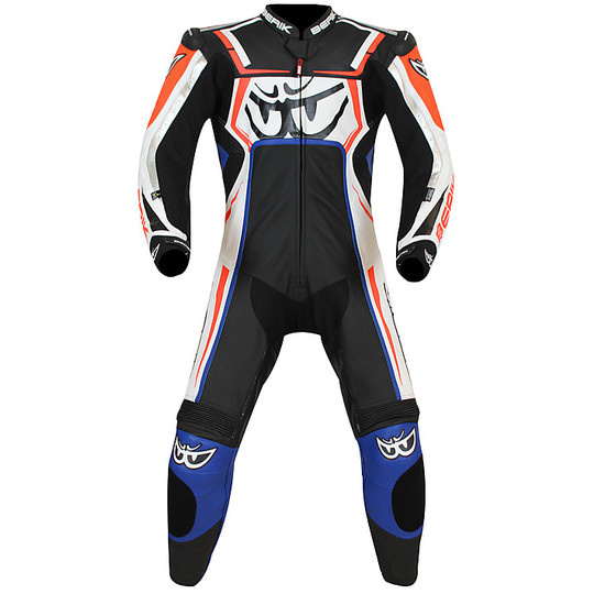 Professional Motorcycle Suit In Leather Berik 2.0 Full Ls1-8369 BK White Blue Red