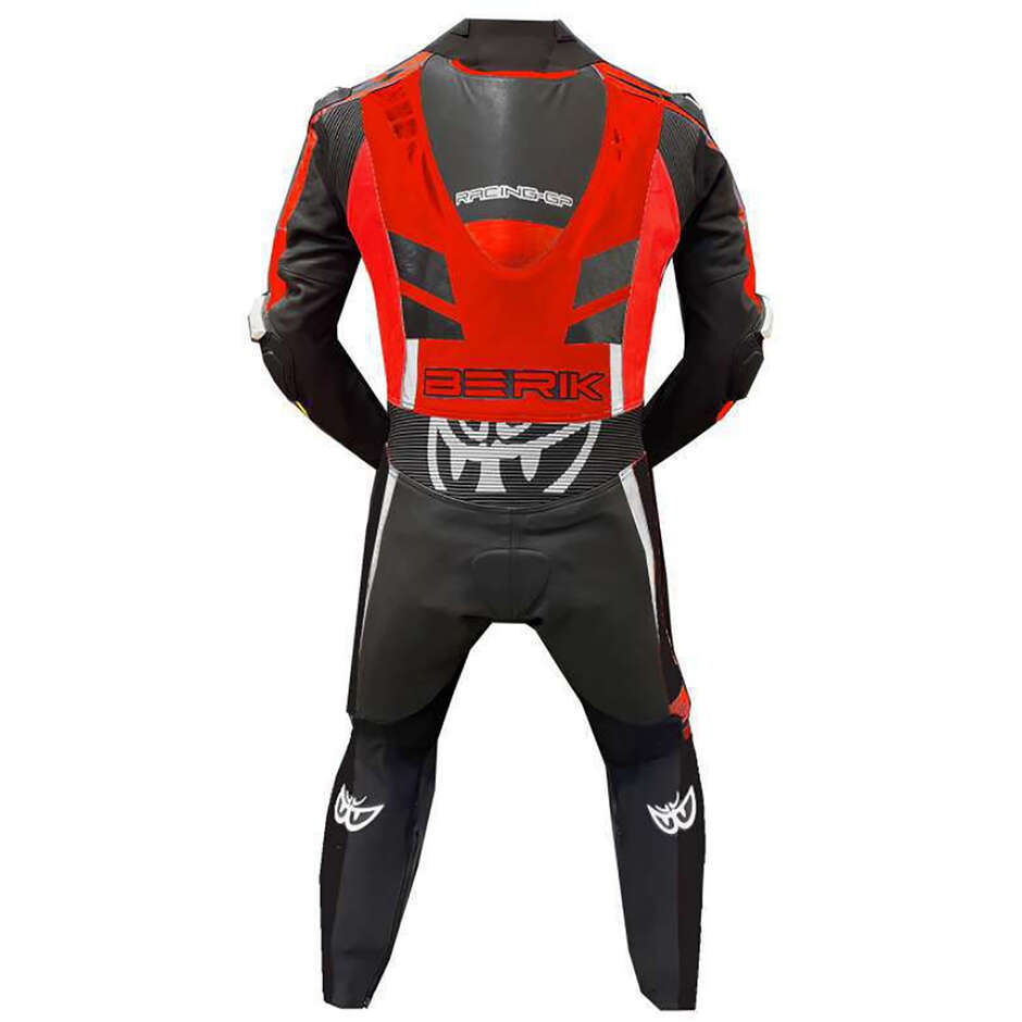 Professioneller Motorrad-Lederanzug Berik 2.0 Ls1-171334SP Valencia Schwarz Rot Fluo