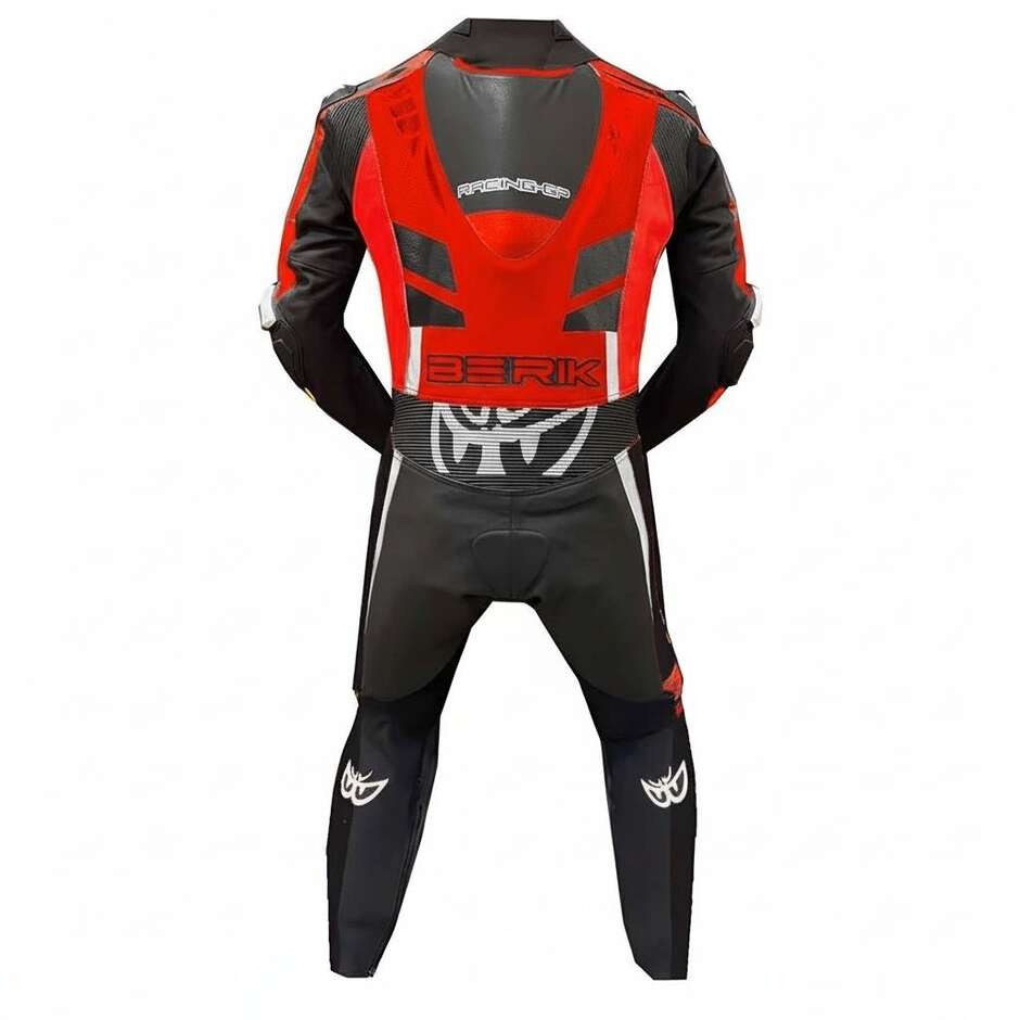 Professioneller Motorrad-Lederanzug Berik 2.0 Ls1-171334SP Valencia Schwarz Rot Fluo