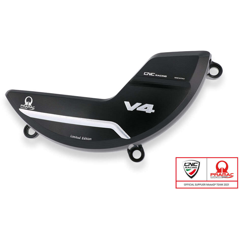 Protection de carter d'embrayage PR310 Ducati Panigale V4 Streetfighter V4 Multistrada v4 RS - Pramac Racing Édition limitée CNC Racing Noir Argent