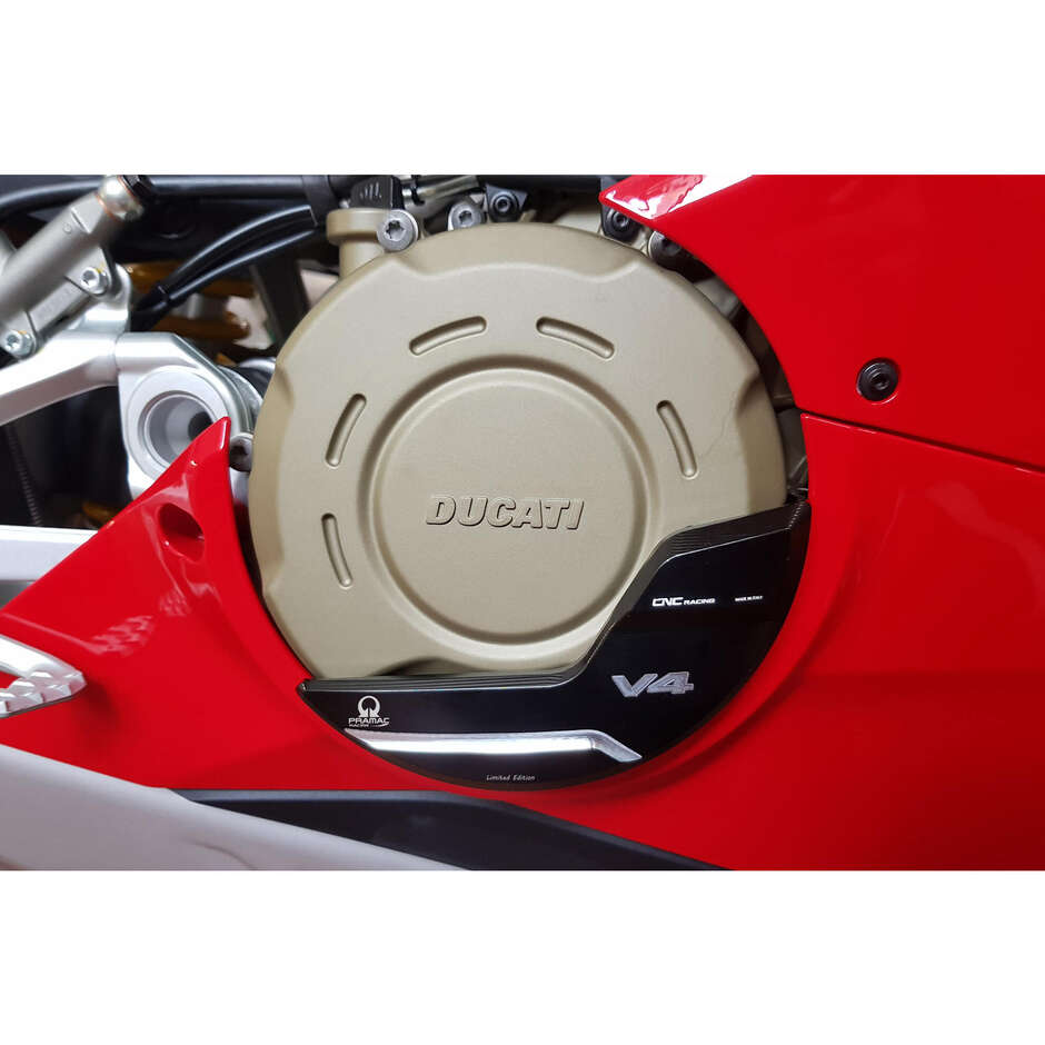 Protection de carter d'embrayage PR310 Ducati Panigale V4 Streetfighter V4 Multistrada v4 RS - Pramac Racing Édition limitée CNC Racing Noir Argent