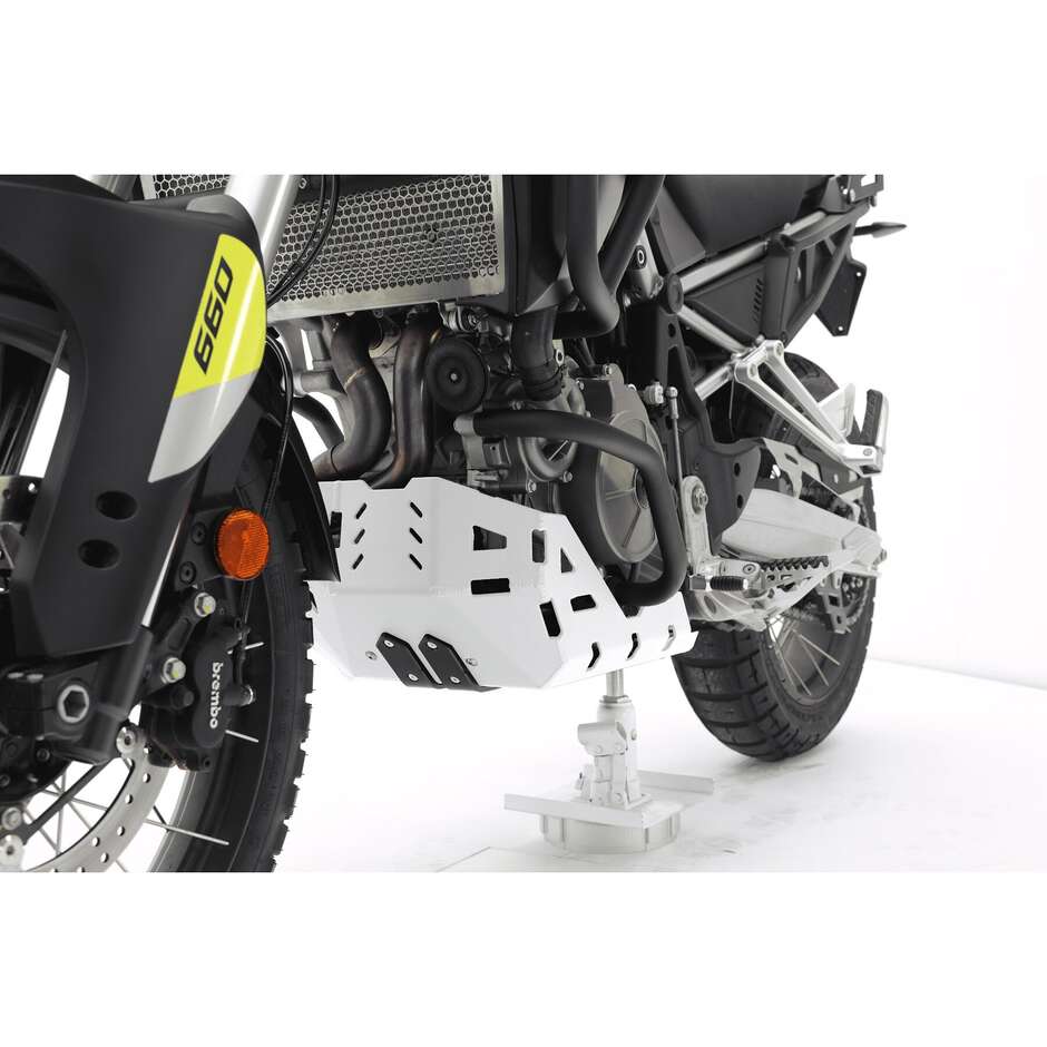 Protection moteur aluminium Isotta pour APRILIA TUAREG 660 à partir de 2022 Blanc