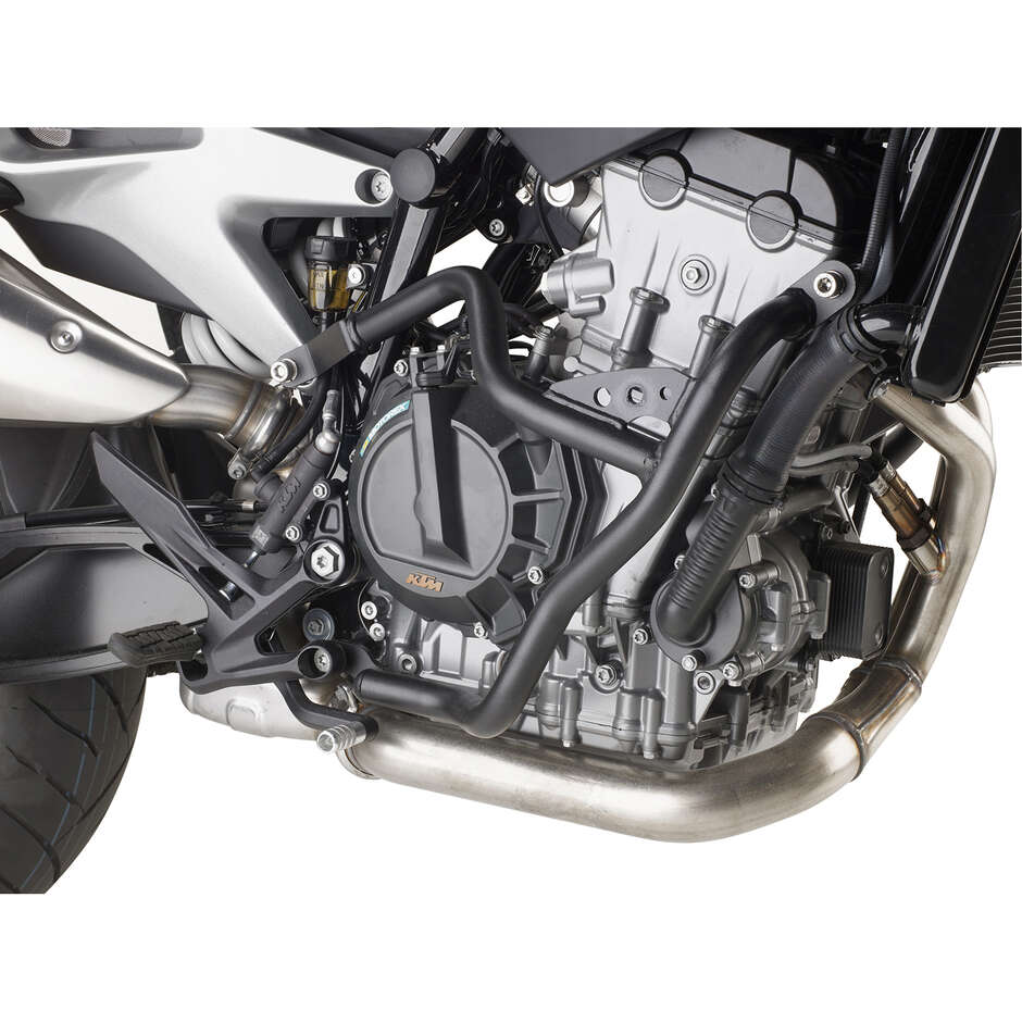 Protection moteur tubulaire noire Curseur intégré Givi TN7708 Pour KTM Duke 790 (18 > 20) ; 890 Duc R (21 > 23)