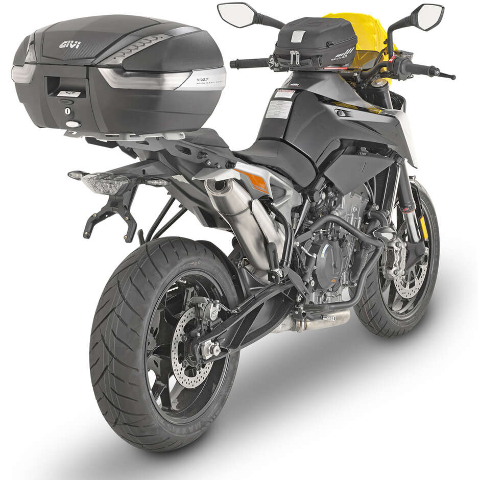 Protection moteur tubulaire noire Curseur intégré Givi TN7708 Pour KTM Duke 790 (18 > 20) ; 890 Duc R (21 > 23)