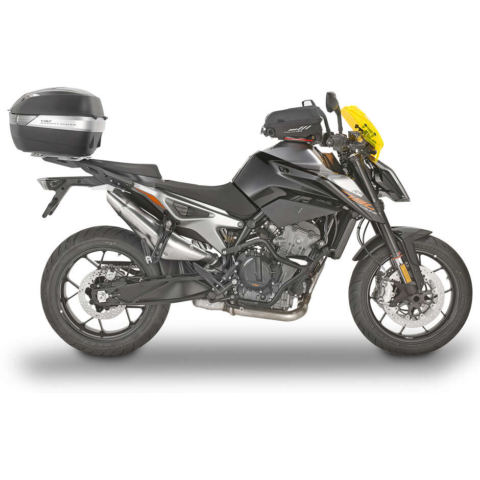 Protection moteur tubulaire noire Curseur intégré Givi TN7708 Pour KTM Duke 790 (18 > 20) ; 890 Duc R (21 > 23)