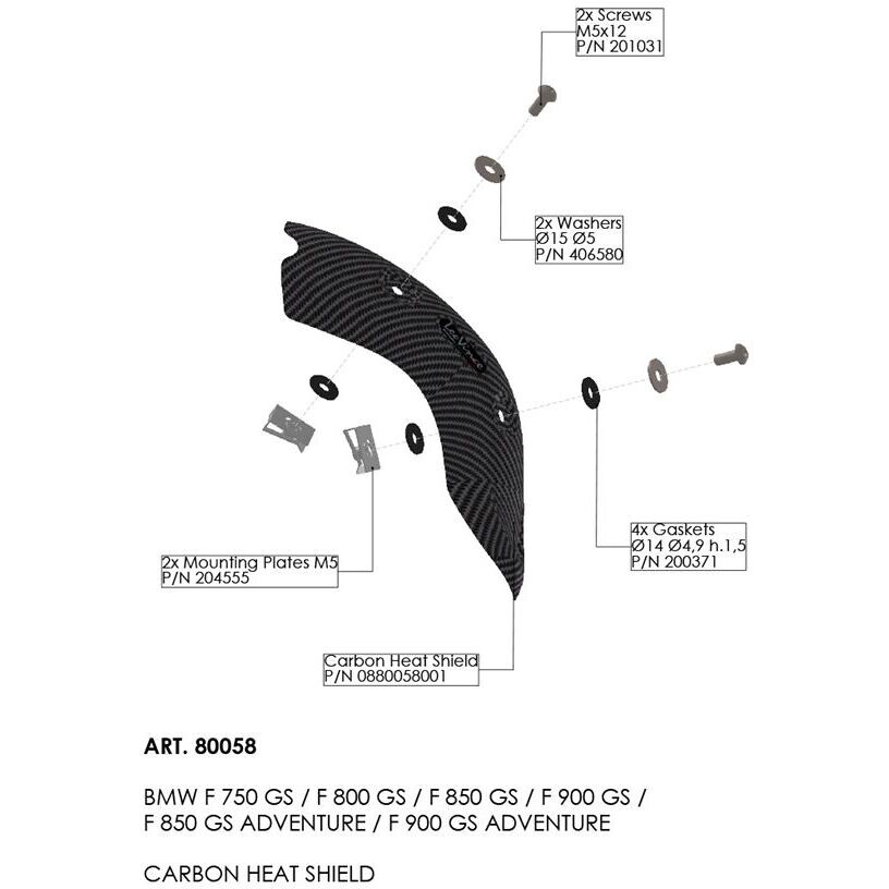 Protection thermique Leovince Carter 80058 Spécifique pour BMW F 750 GS (18-24) ; F 850 GS (18-26) ; F 900 GS / Adventure (24-26)
