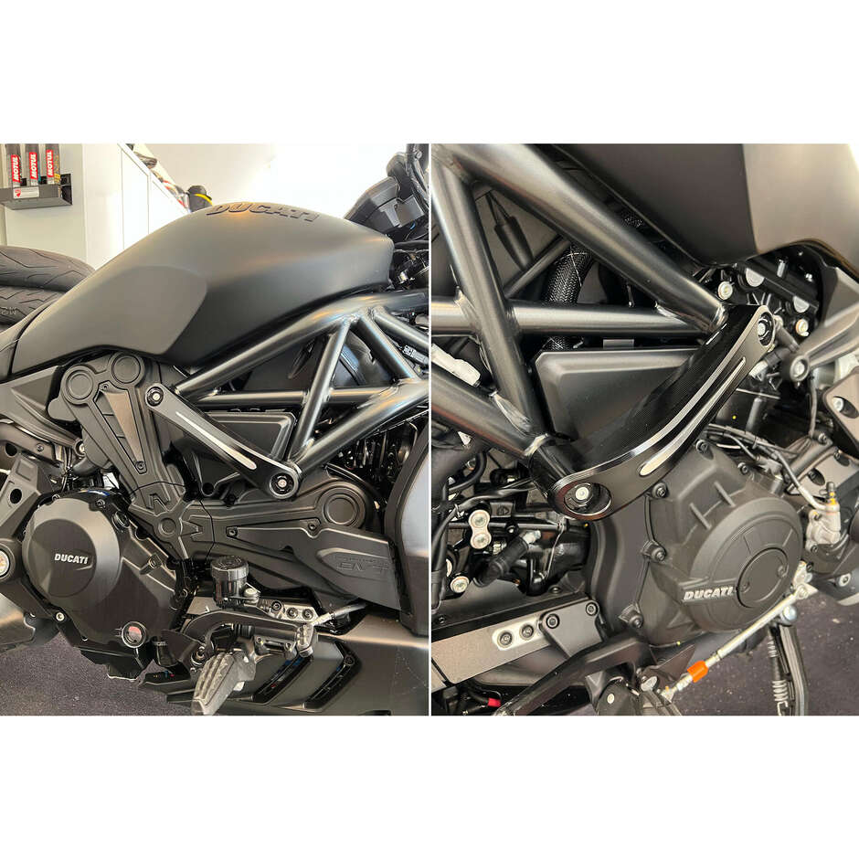 Protections de cadre Ducati XDIAVEL TC401 - Bicolore CNC Racing Noir Argent